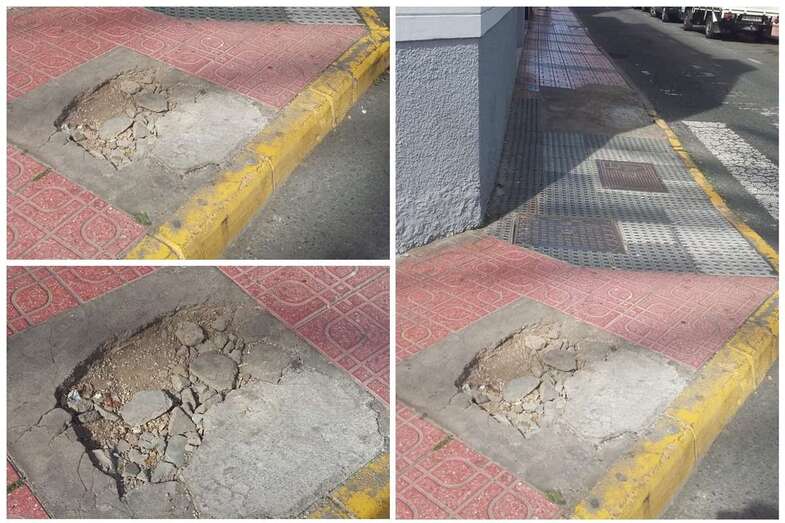 Antiguo alcorque donde tuvo lugar la caída (Foto TA)